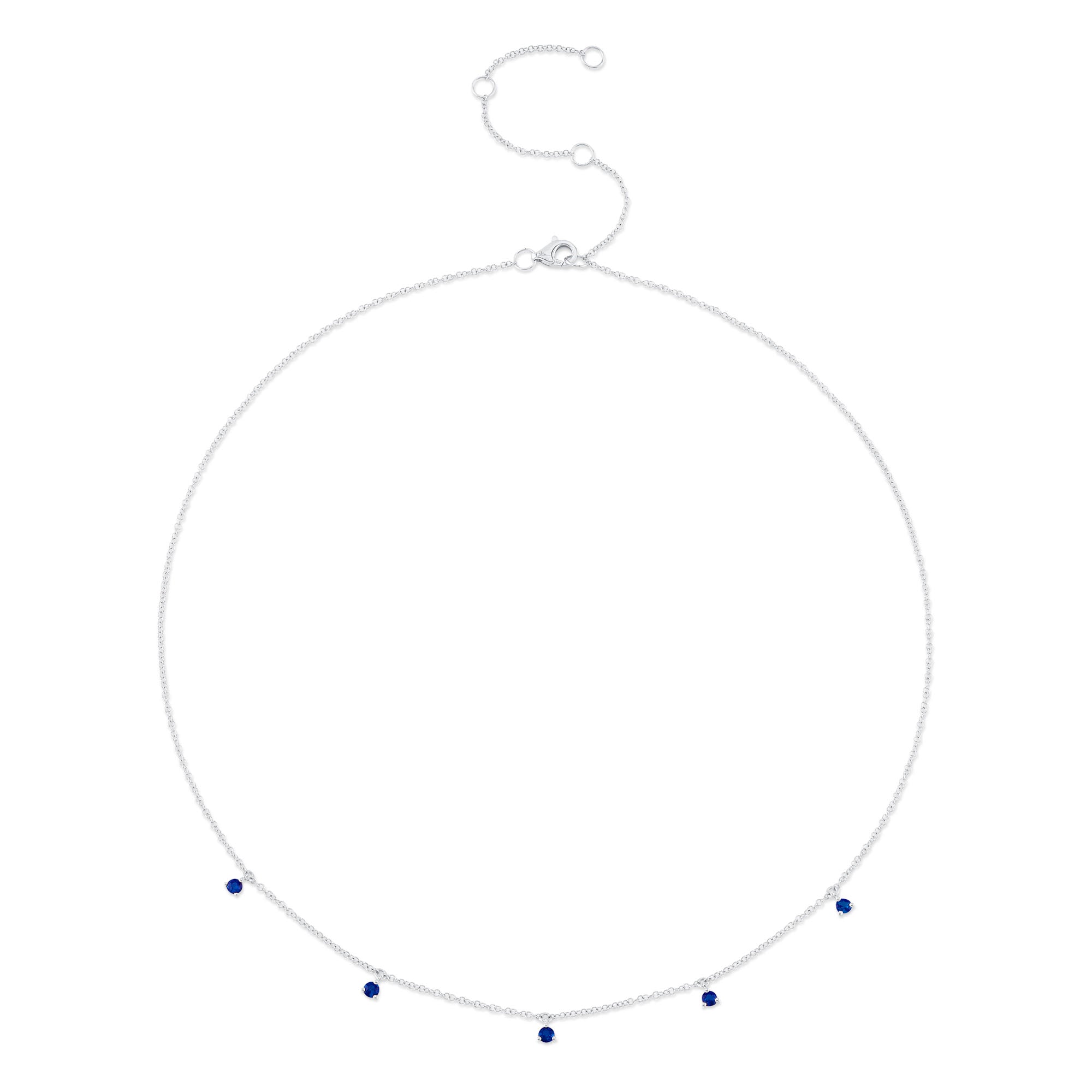 0.35CT 14K W/G BLUE SAPPHIRE NECKLACE