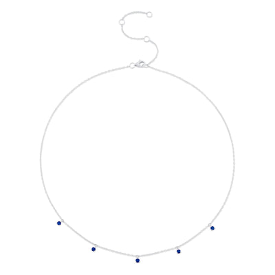 0.35CT 14K W/G BLUE SAPPHIRE NECKLACE