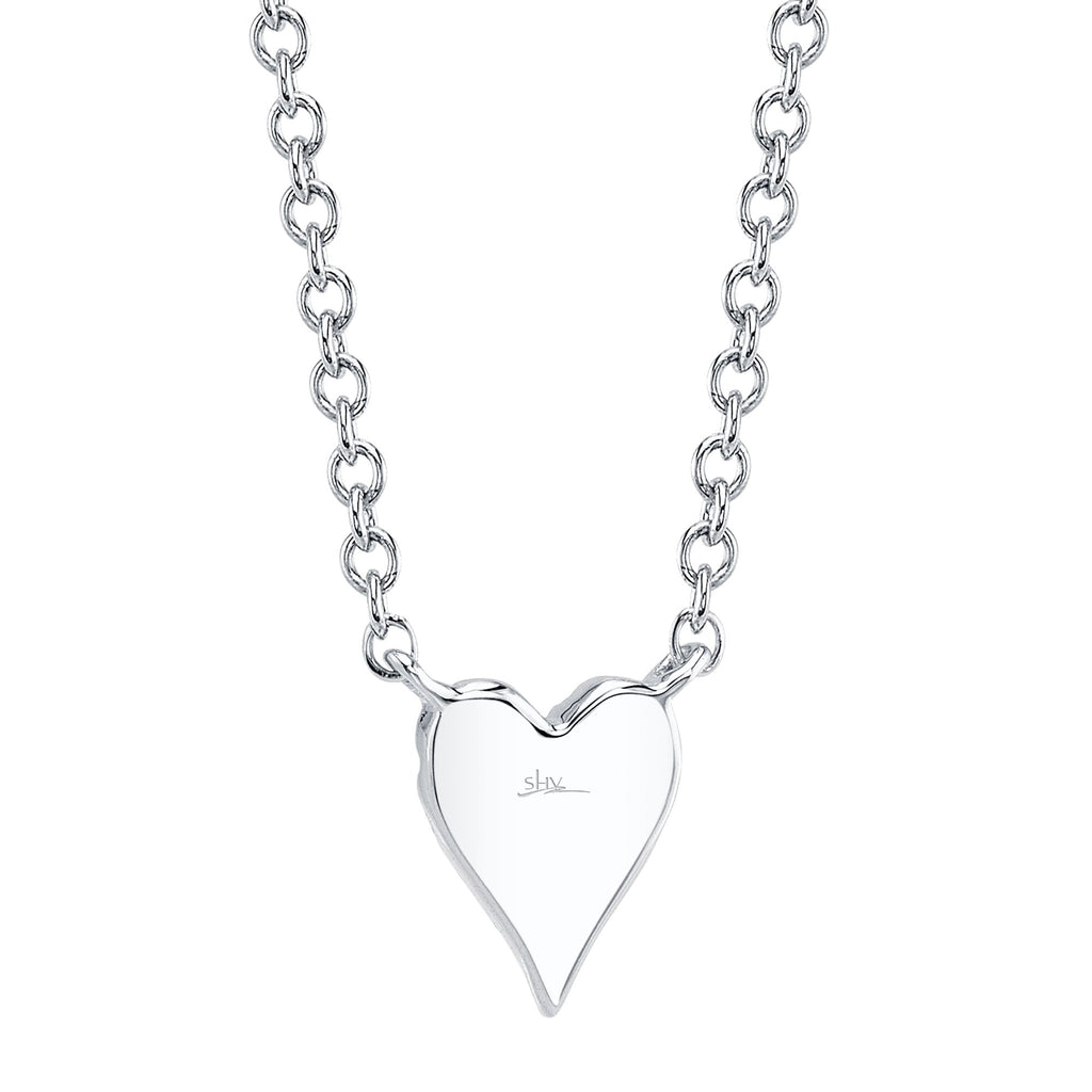 0.05CT 14K W/G DIAMOND PAVE HEART NECKLACE