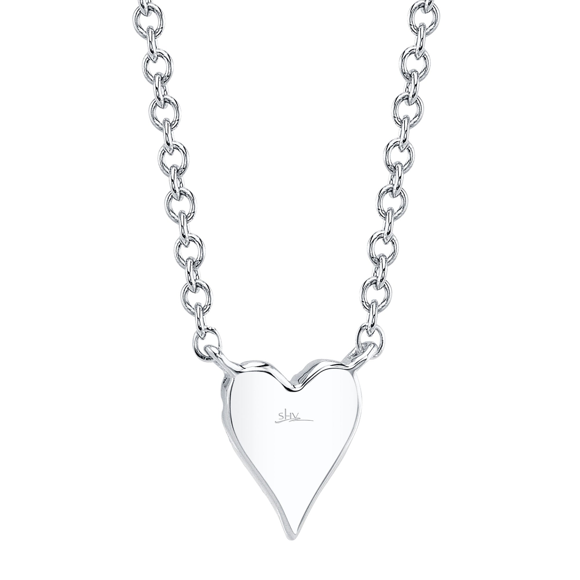 0.05CT 14K W/G DIAMOND PAVE HEART NECKLACE
