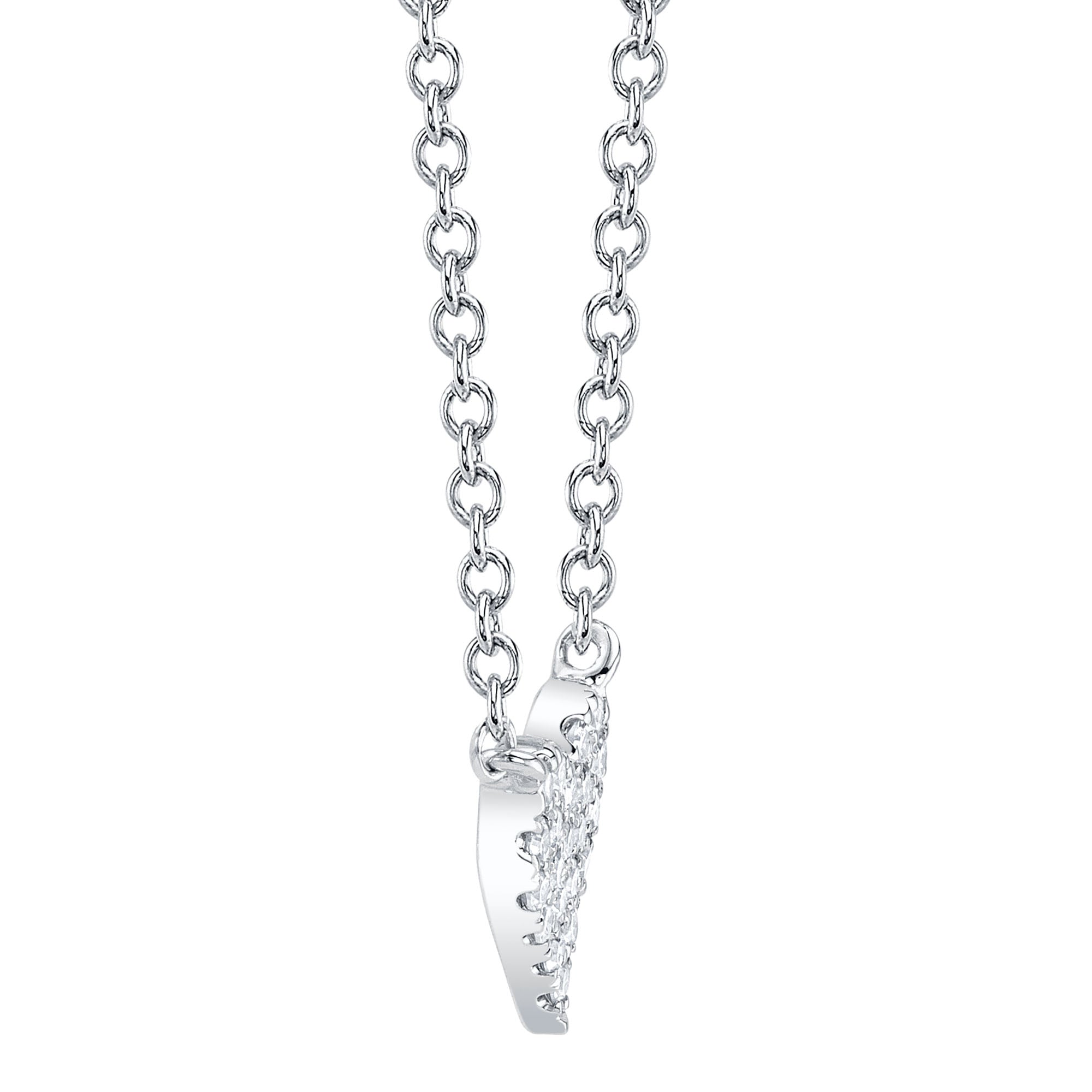0.05CT 14K W/G DIAMOND PAVE HEART NECKLACE