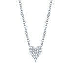 0.05CT 14K W/G DIAMOND PAVE HEART NECKLACE