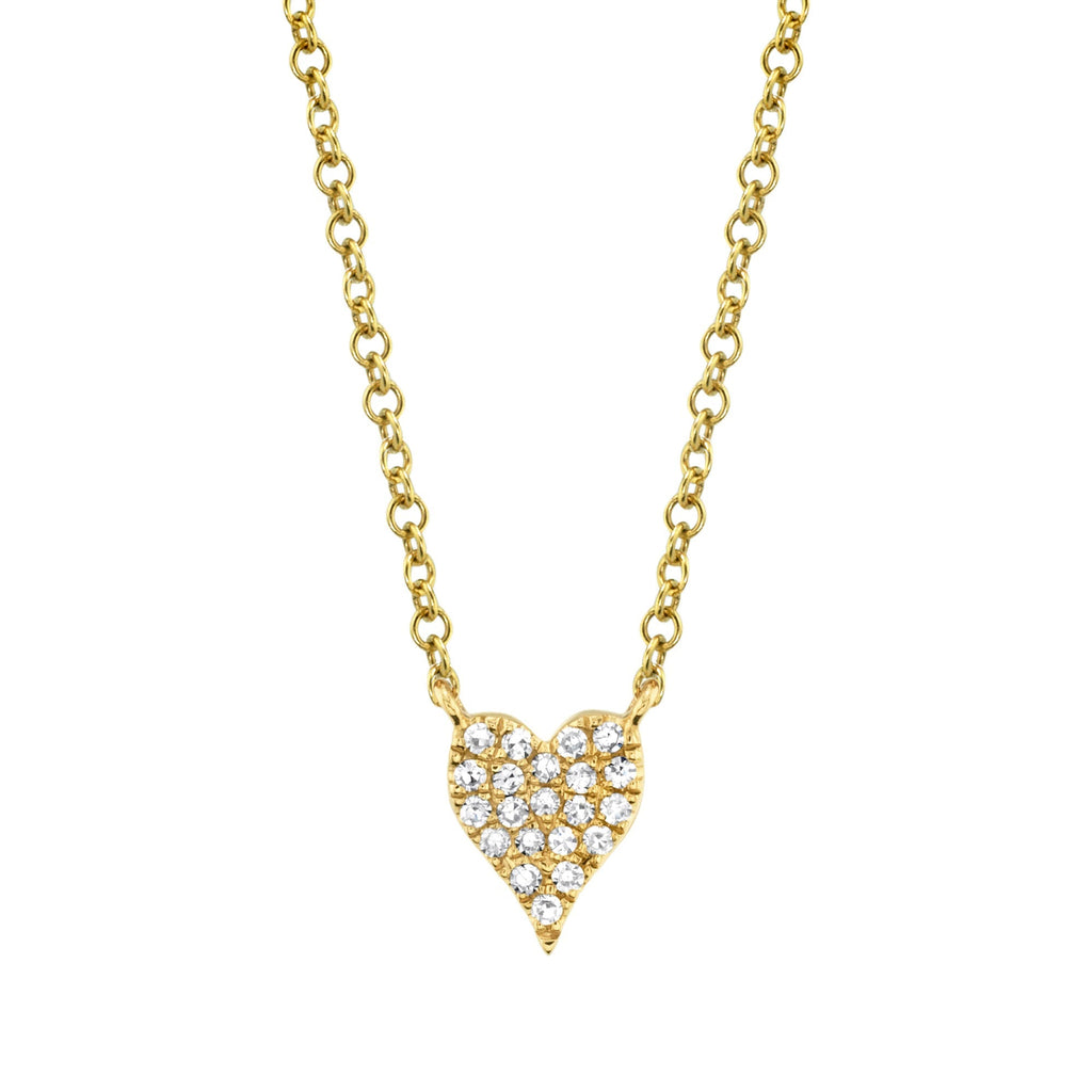 0.05CT 14K Y/G DIAMOND PAVE HEART NECKLACE