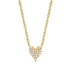 0.05CT 14K Y/G DIAMOND PAVE HEART NECKLACE