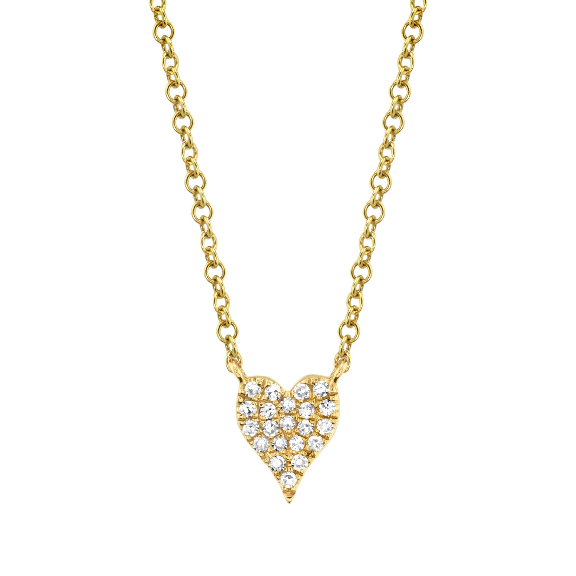 0.05CT 14K Y/G DIAMOND PAVE HEART NECKLACE