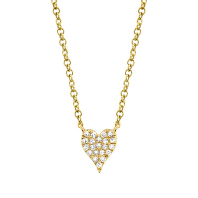 0.05CT 14K Y/G DIAMOND PAVE HEART NECKLACE