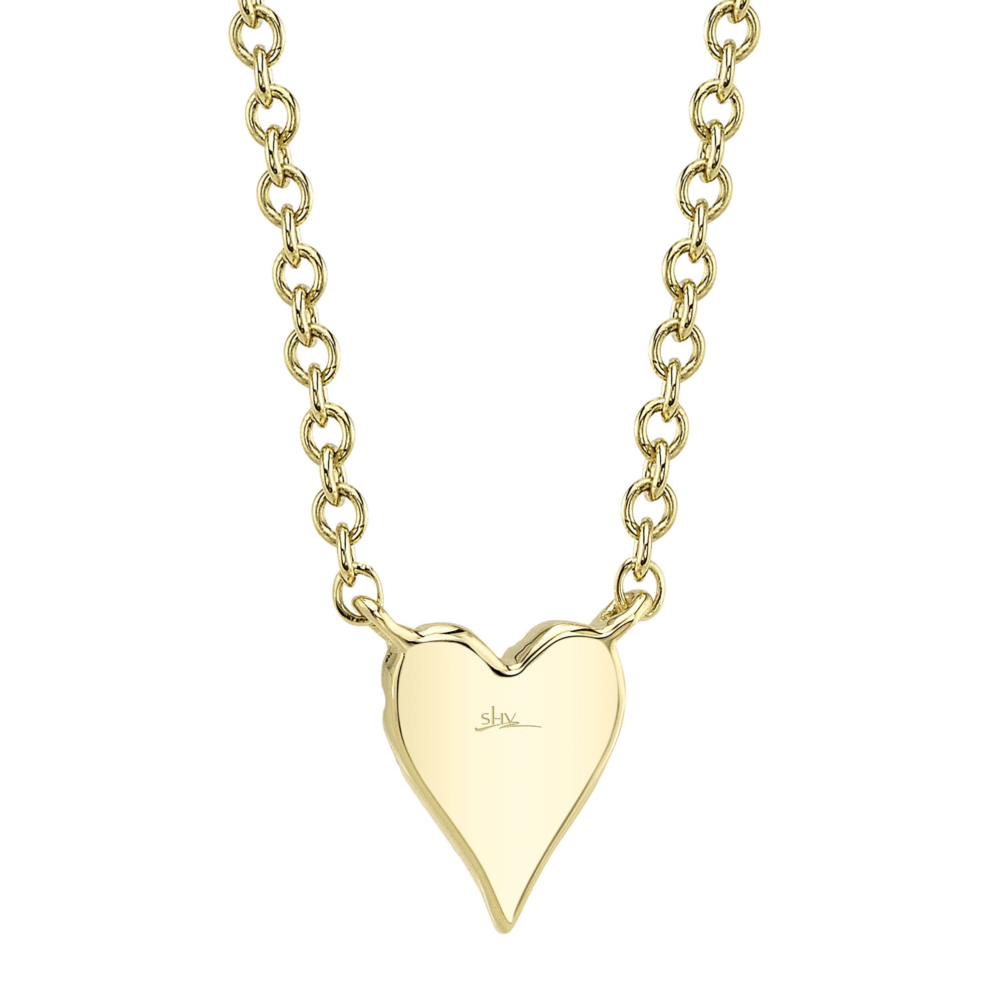 0.05CT 14K Y/G DIAMOND PAVE HEART NECKLACE