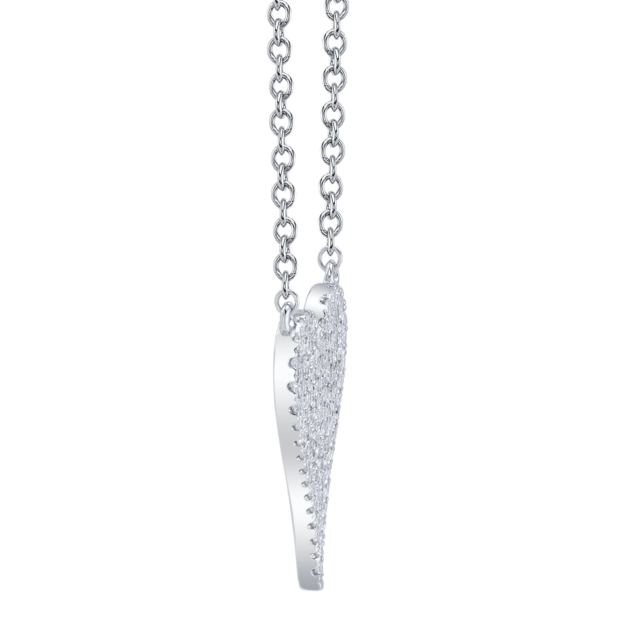 0.11CT 14K W/G DIAMOND PAVE HEART NECKLACE