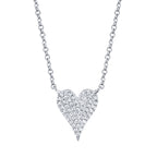 0.11CT 14K W/G DIAMOND PAVE HEART NECKLACE