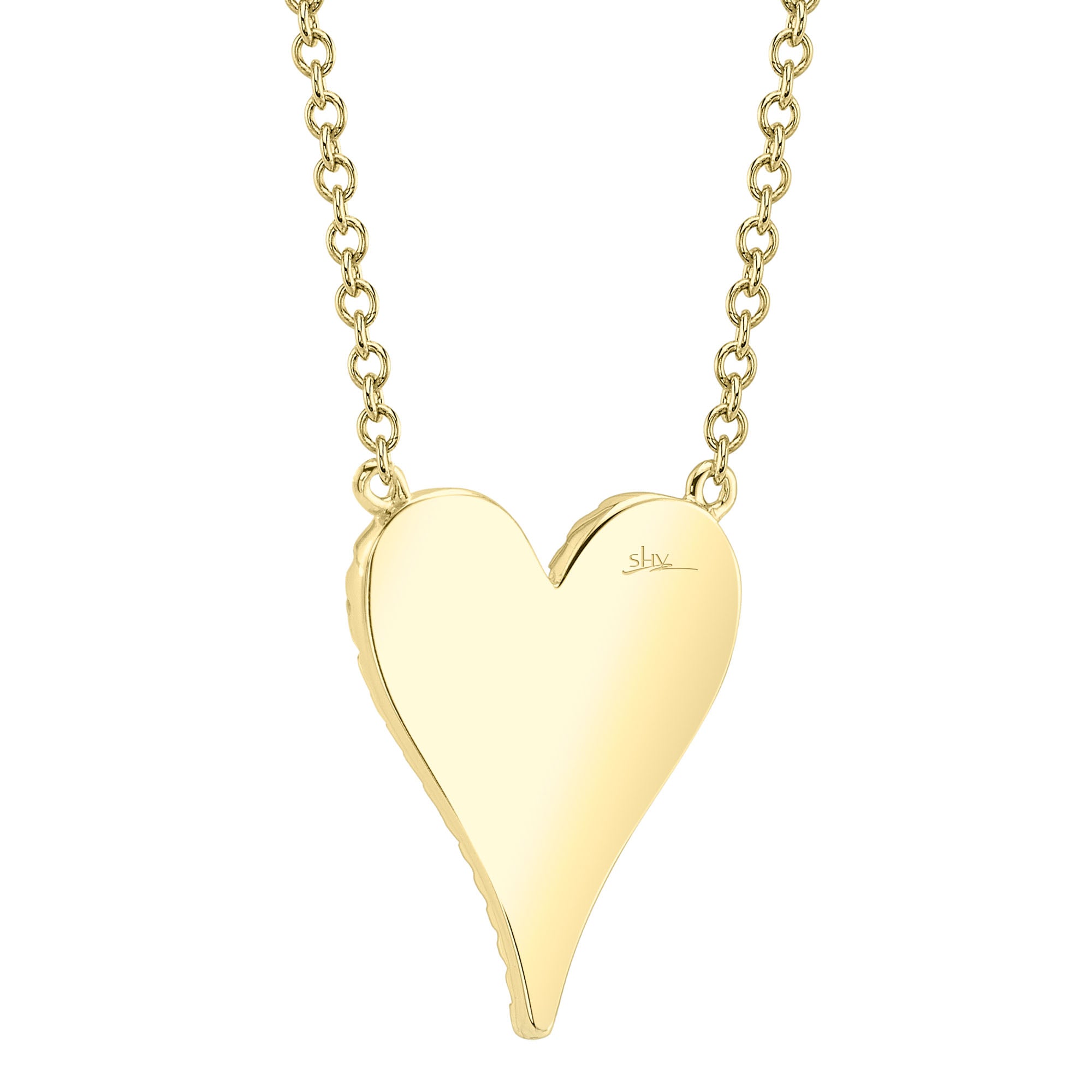 0.11CT 14K Y/G DIAMOND PAVE HEART NECKLACE