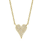 0.11CT 14K Y/G DIAMOND PAVE HEART NECKLACE