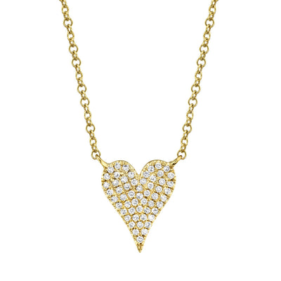 0.11CT 14K Y/G DIAMOND PAVE HEART NECKLACE