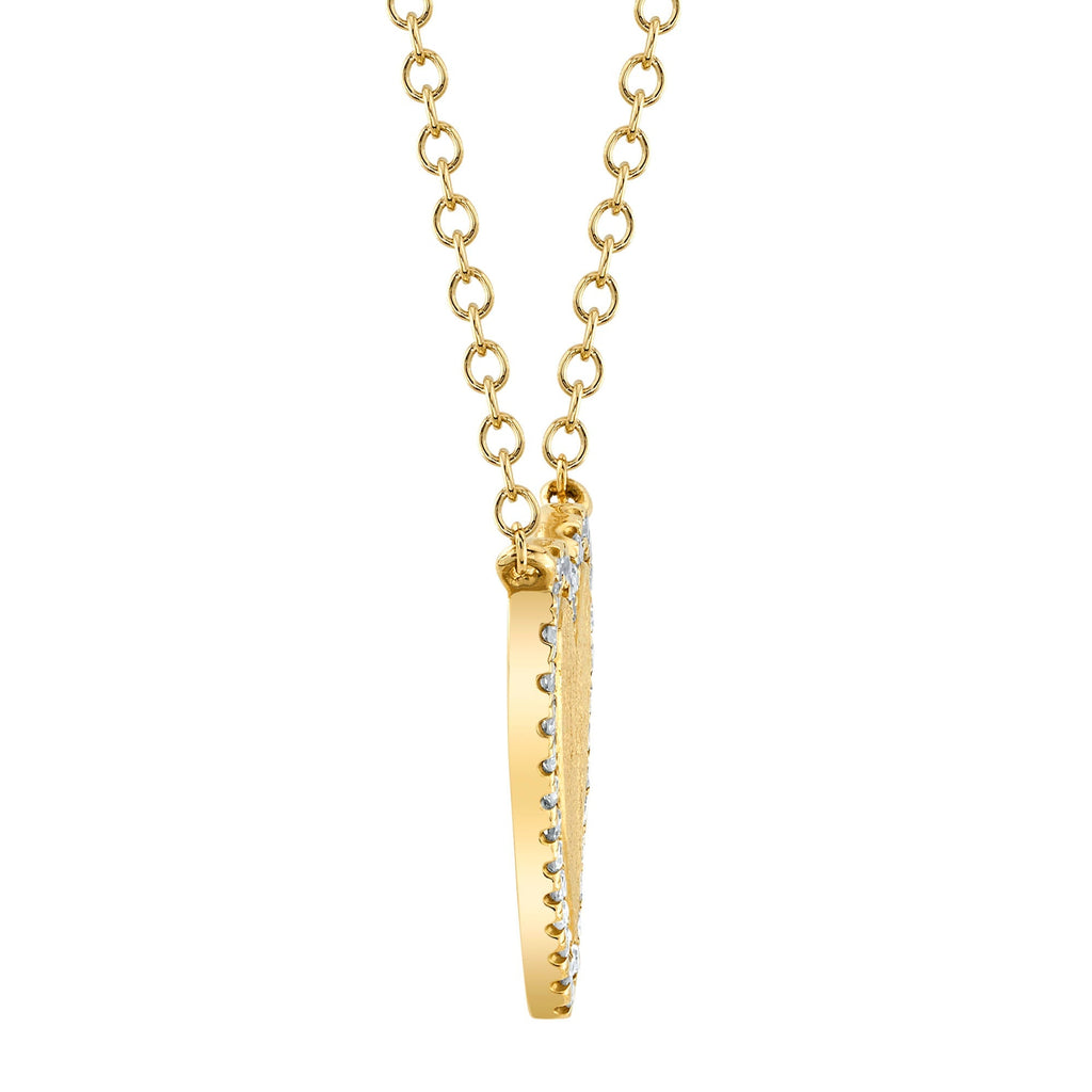 0.09CT 14K Y/G DIAMOND HEART MATTE NECKLACE