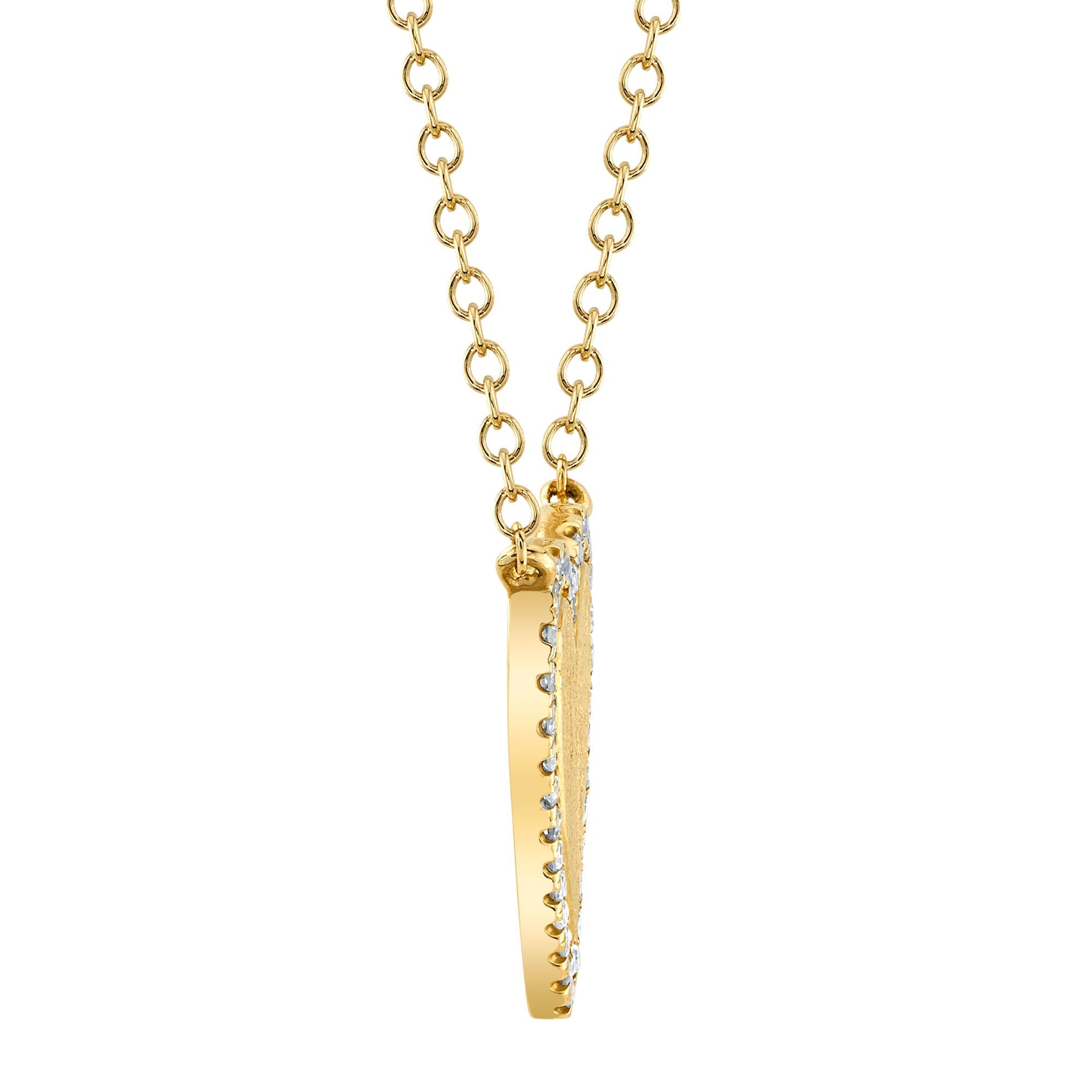 0.09CT 14K Y/G DIAMOND HEART MATTE NECKLACE