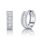 0.49CT 14K W/G DIAMOND BAGUETTE HUGGIE EARRING