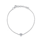 0.05CT 14K W/G DIAMOND PAVE HEART BRACELET