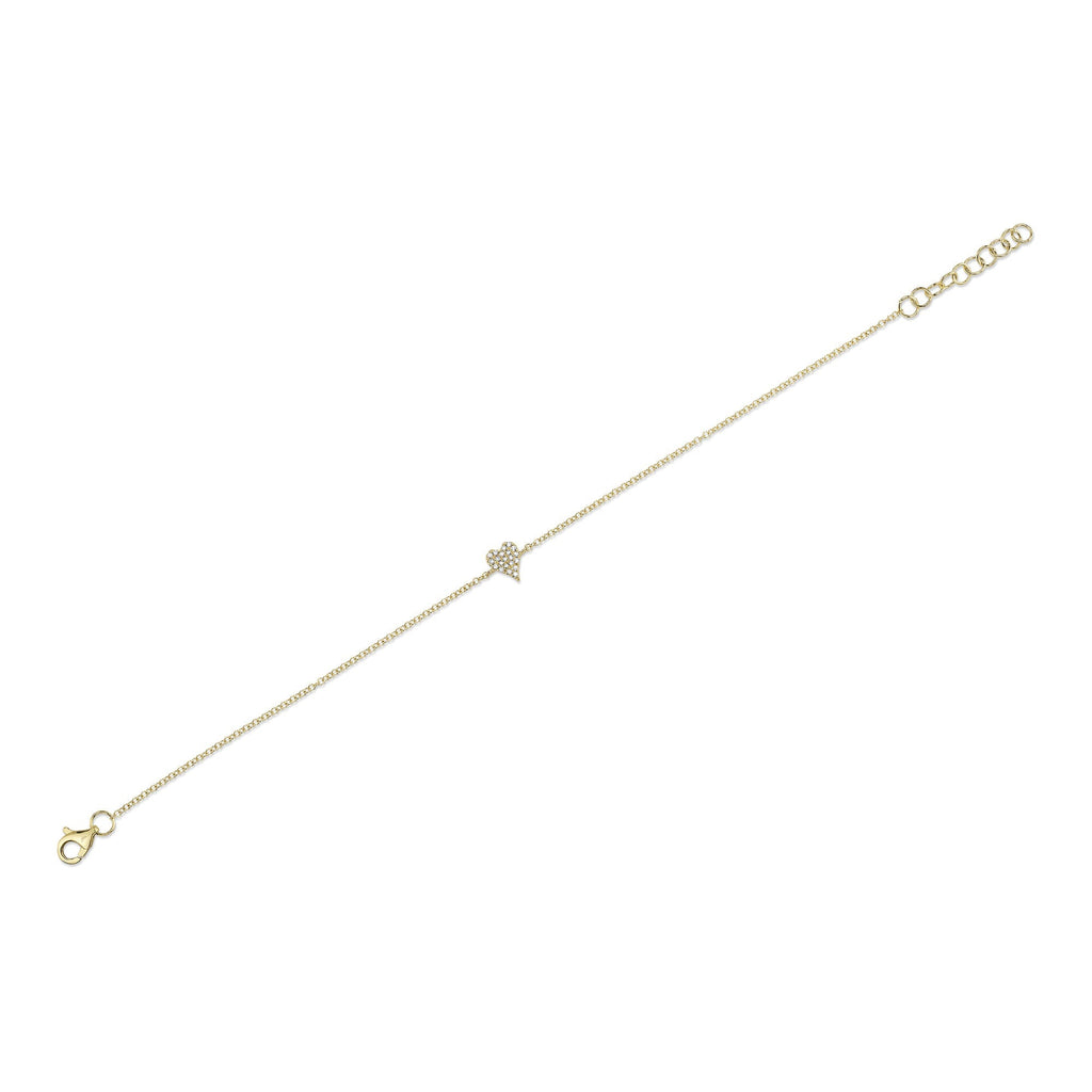 0.05CT 14K Y/G DIAMOND PAVE HEART BRACELET