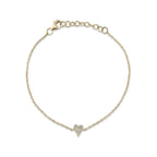 0.05CT 14K Y/G DIAMOND PAVE HEART BRACELET