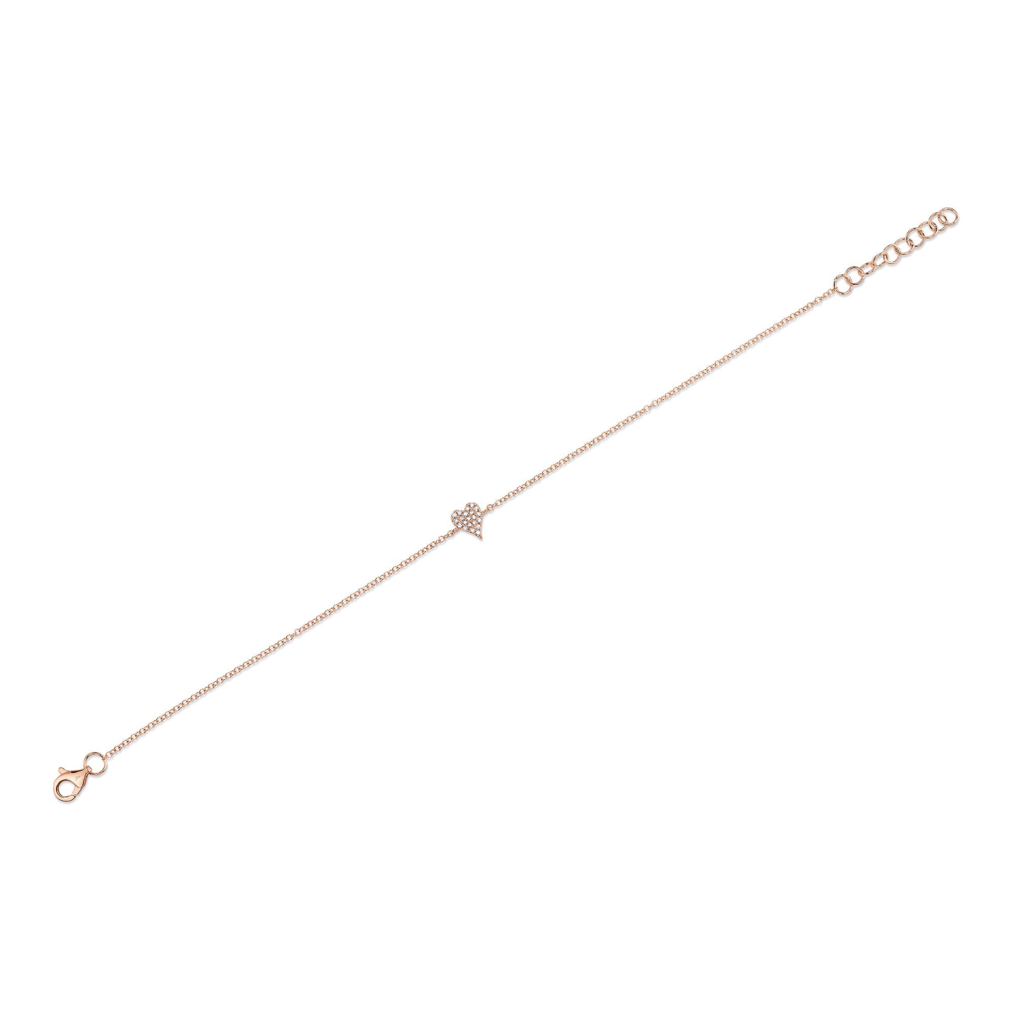 0.05CT 14K R/G DIAMOND PAVE HEART BRACELET