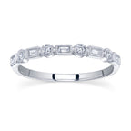 0.14CT 14K W/G DIAMOND BAGUETTE BAND