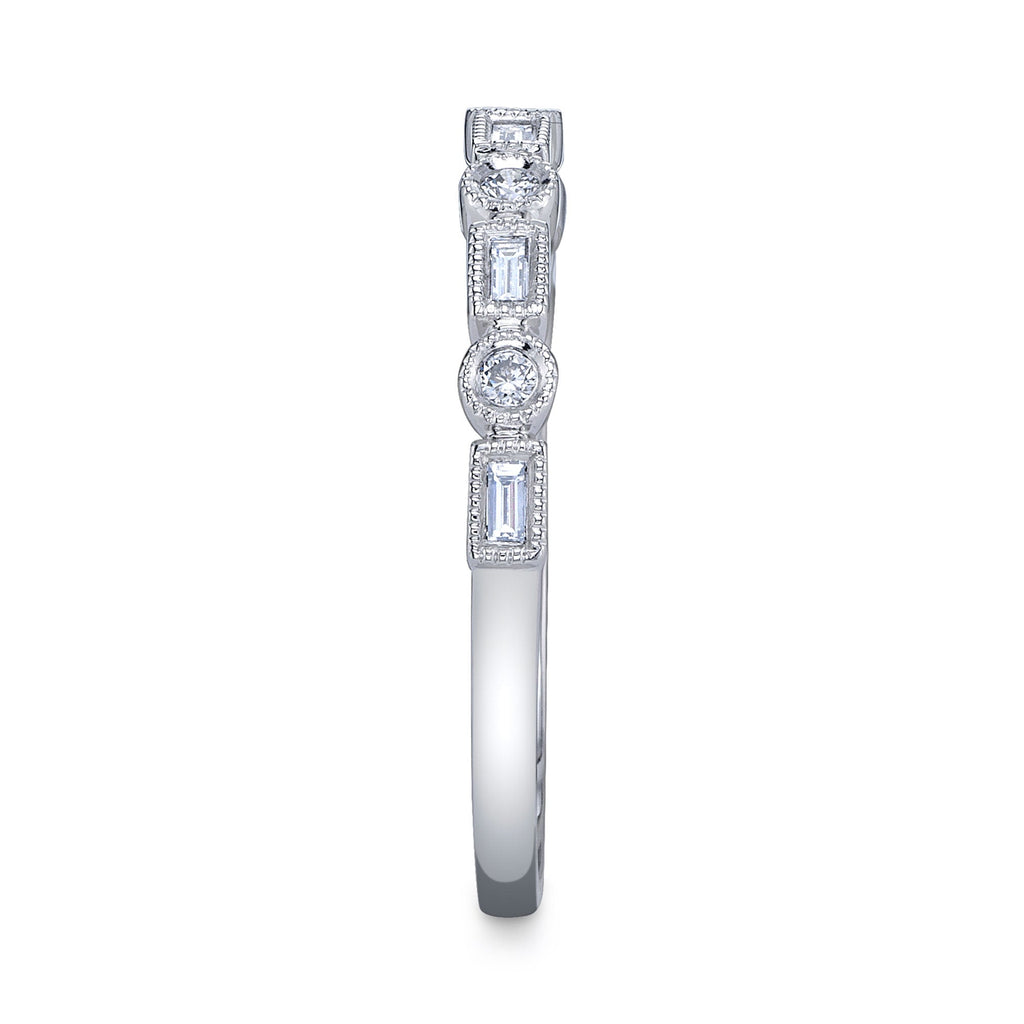 0.14CT 14K W/G DIAMOND BAGUETTE BAND