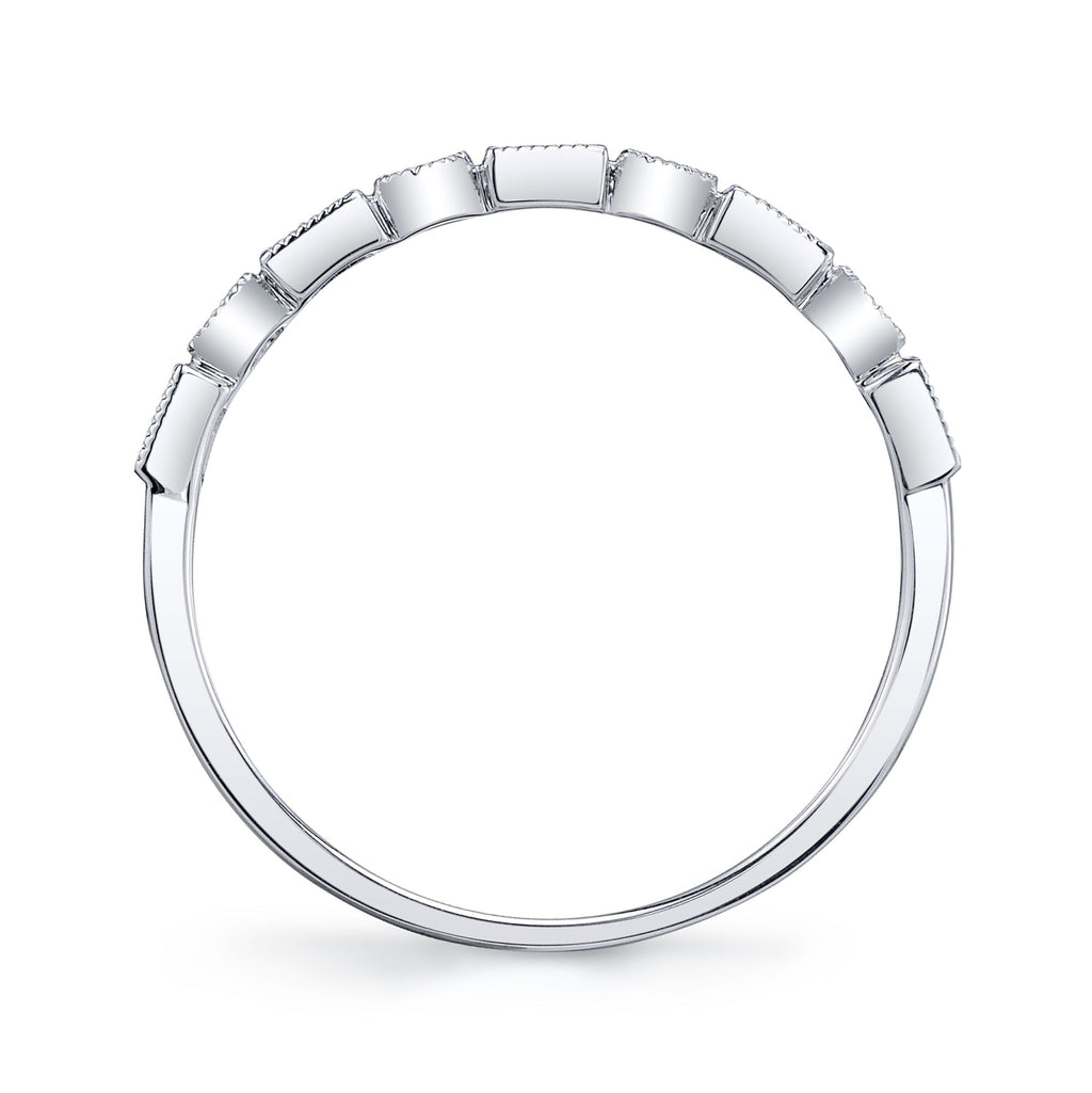 0.14CT 14K W/G DIAMOND BAGUETTE BAND