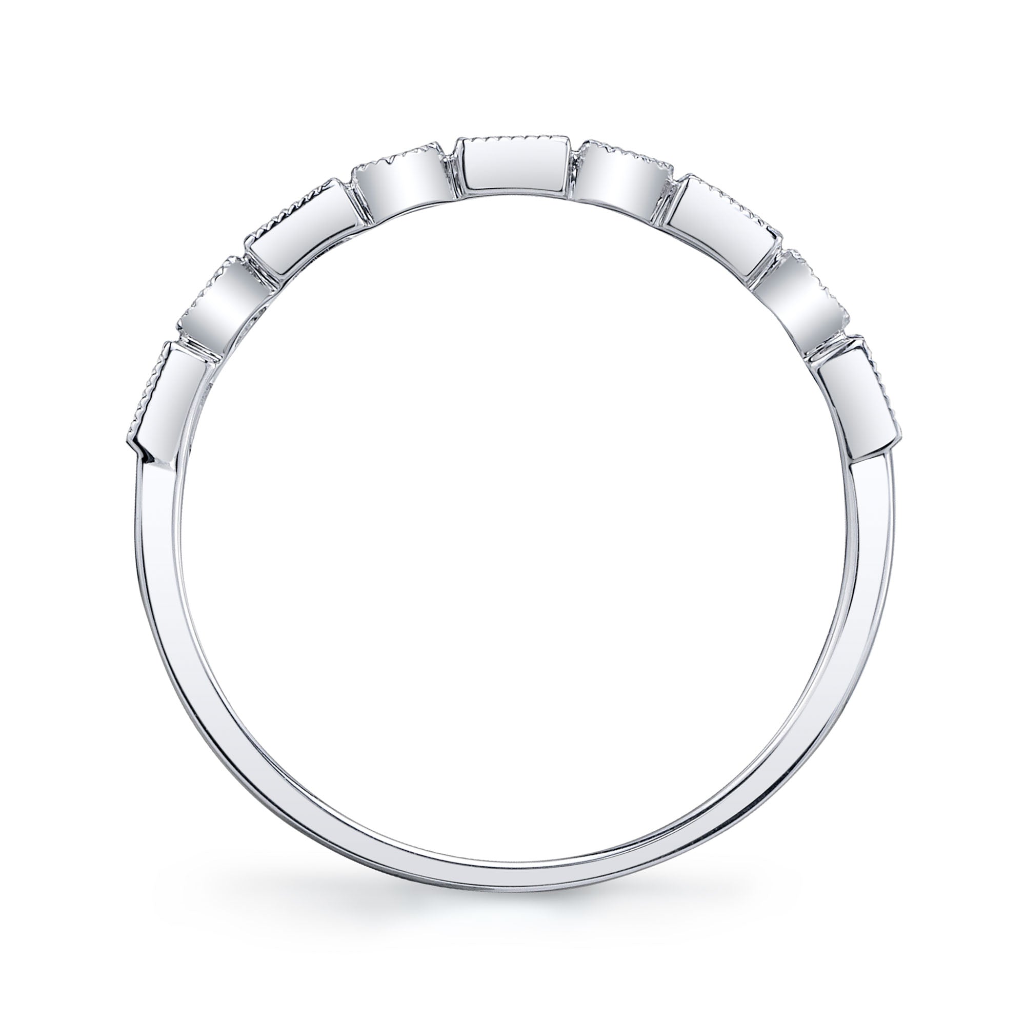 0.14CT 14K W/G DIAMOND BAGUETTE BAND