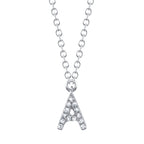0.04CT 14K W/G DIAMOND NECKLACE - INITIAL A