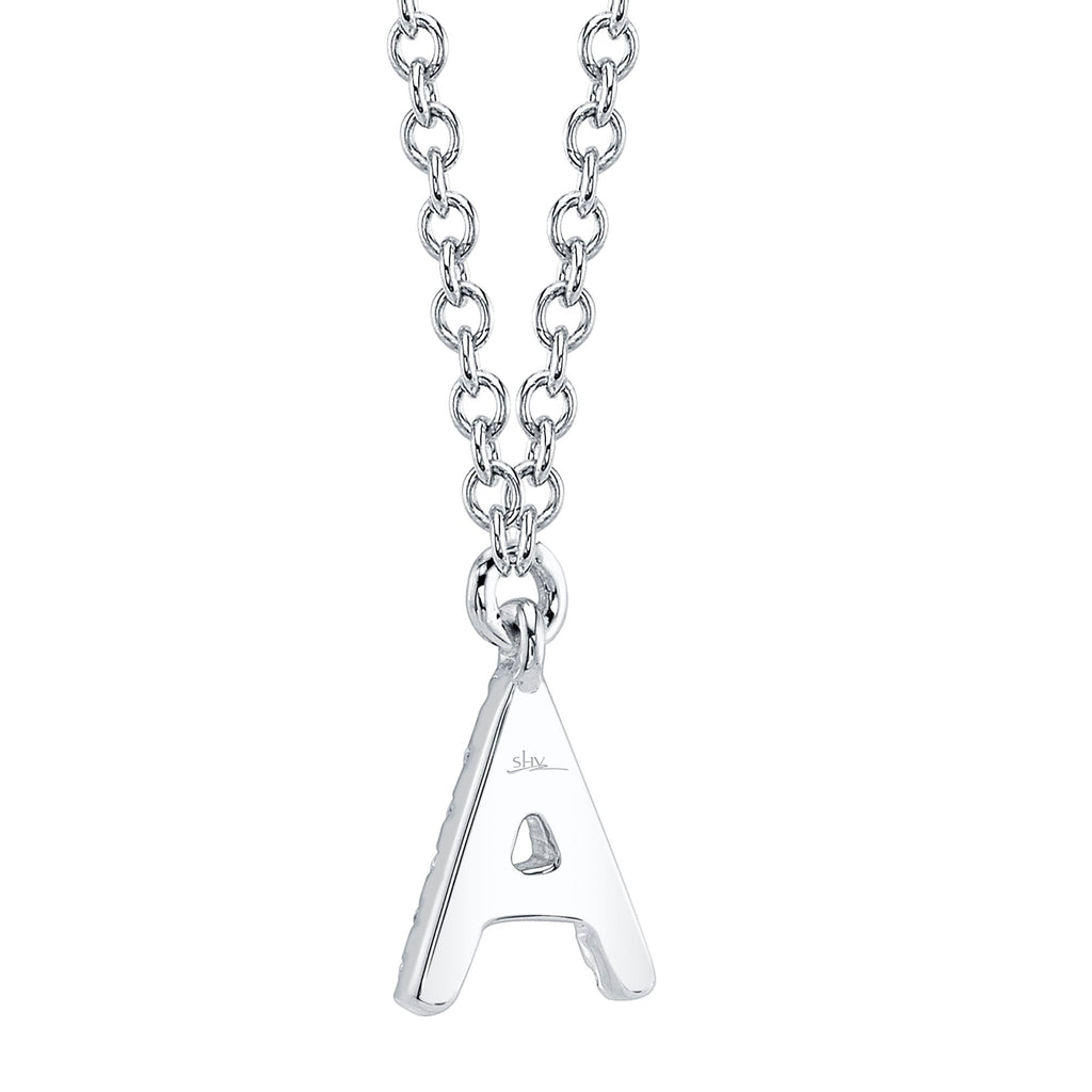 0.04CT 14K W/G DIAMOND NECKLACE - INITIAL A