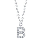 0.06CT 14K W/G DIAMOND NECKLACE - INITIAL B