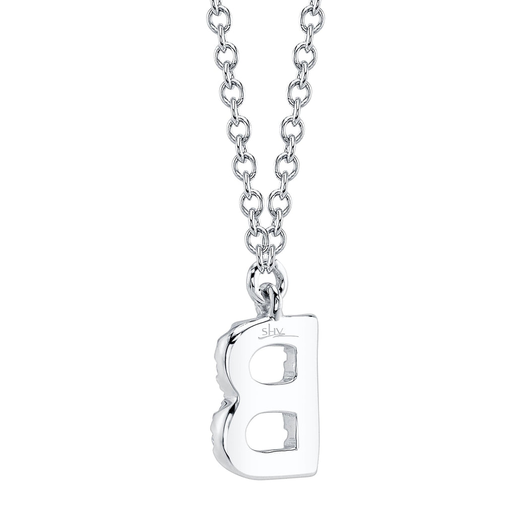 0.06CT 14K W/G DIAMOND NECKLACE - INITIAL B