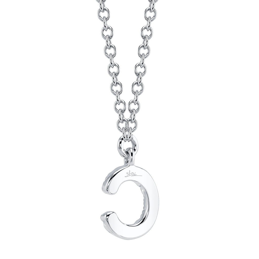 0.04CT 14K W/G DIAMOND NECKLACE - INITIAL C