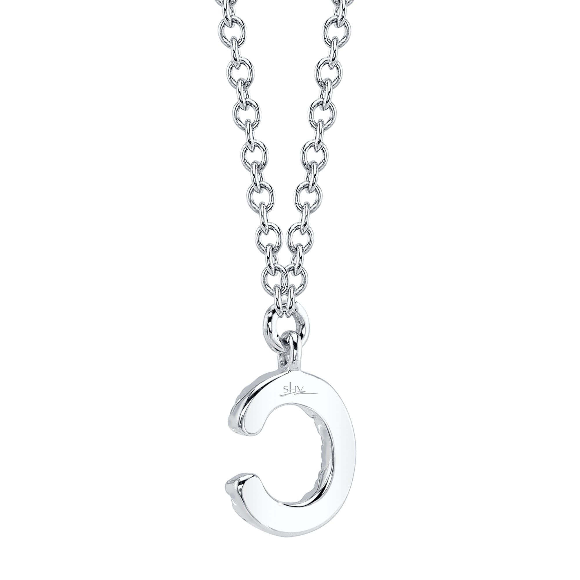 0.04CT 14K W/G DIAMOND NECKLACE - INITIAL C