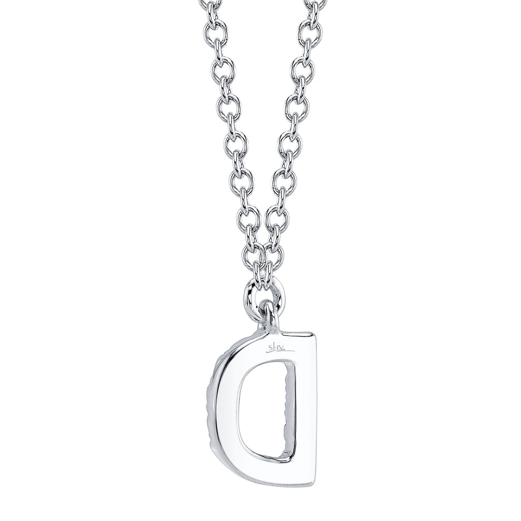 0.05CT 14K W/G DIAMOND NECKLACE - INITIAL D