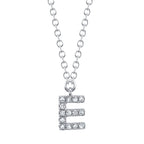 0.04CT 14K W/G DIAMOND NECKLACE - INITIAL E