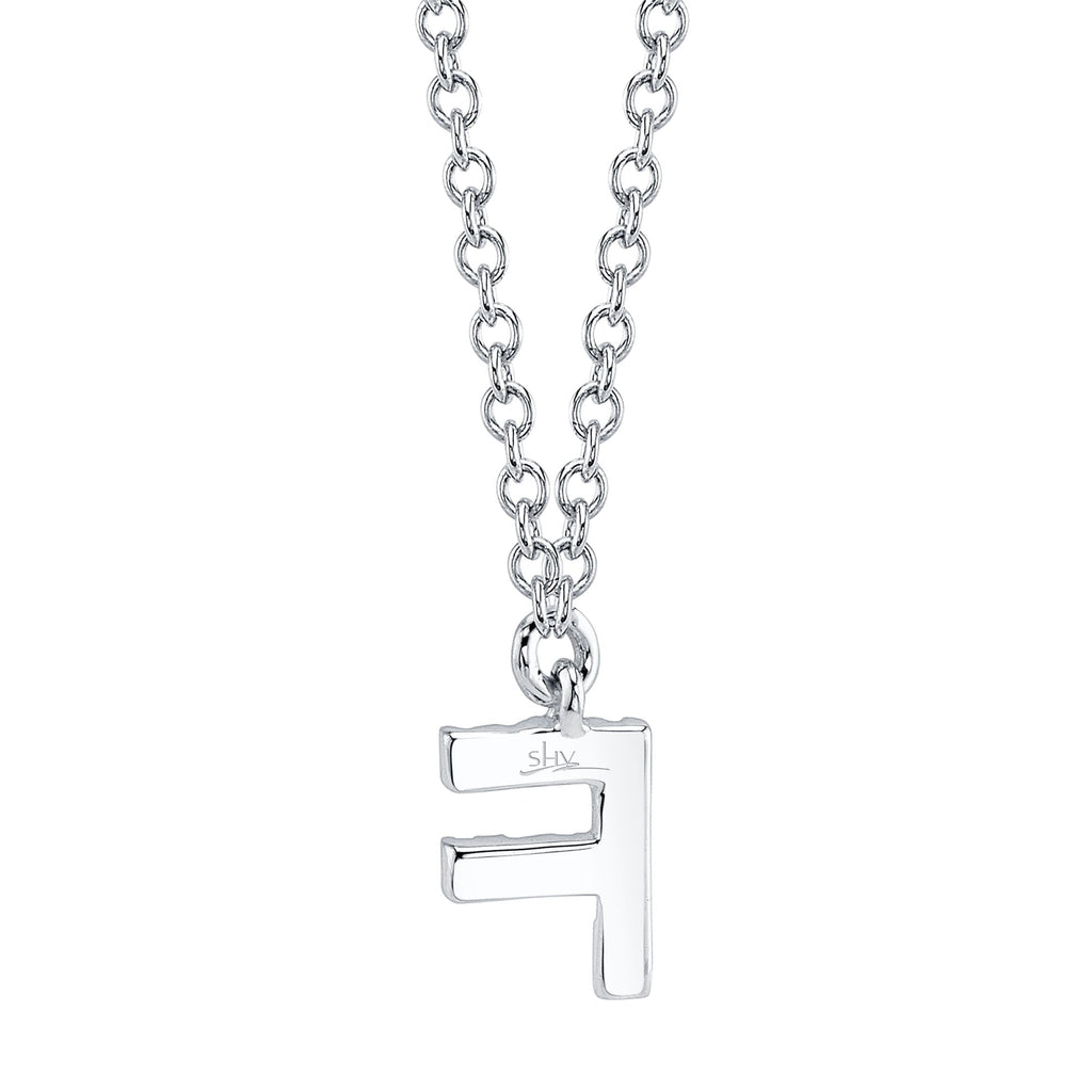 0.04CT 14K W/G DIAMOND NECKLACE - INITIAL F