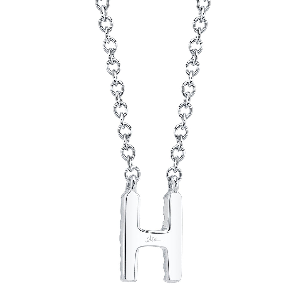 0.05CT 14K W/G DIAMOND NECKLACE - INITIAL H