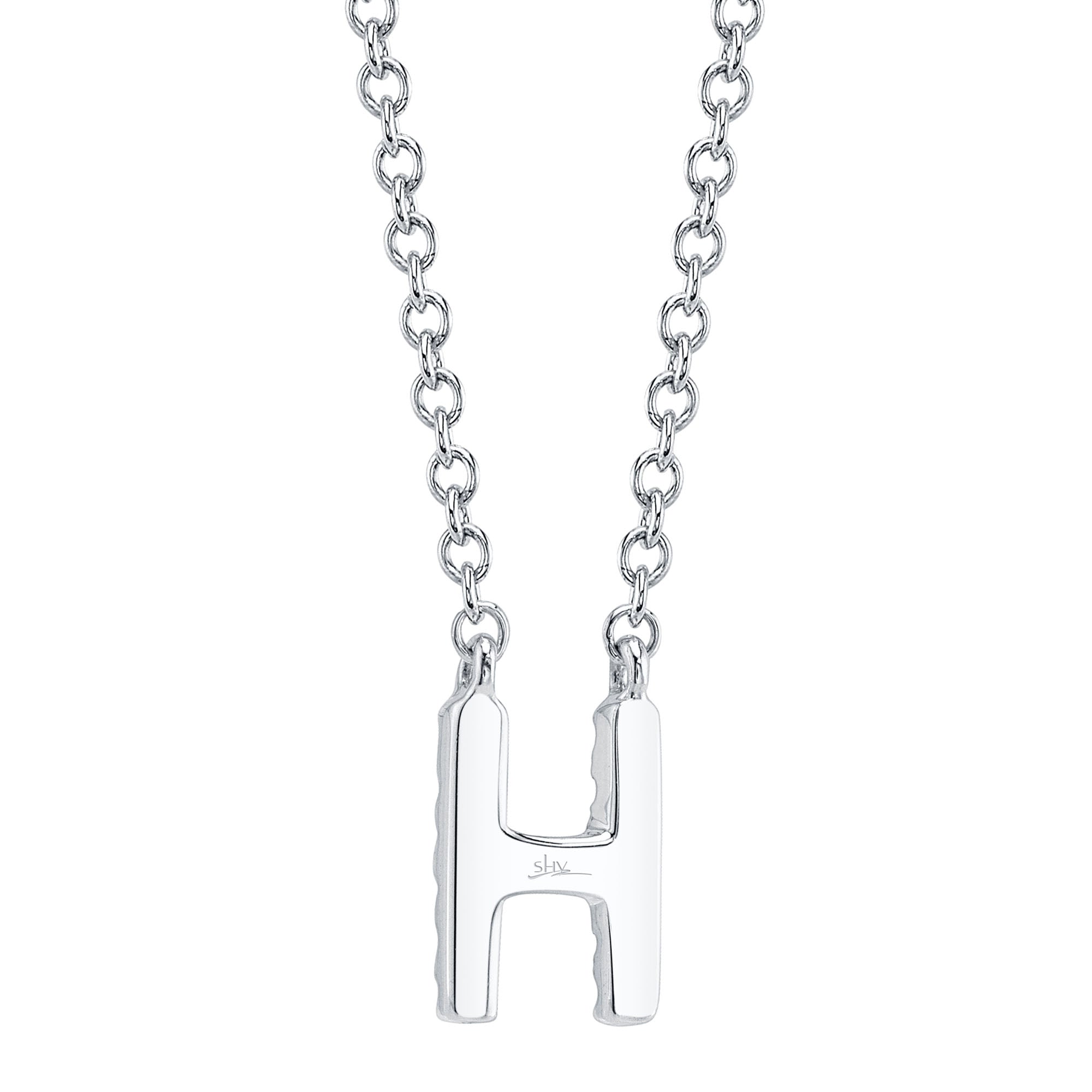0.05CT 14K W/G DIAMOND NECKLACE - INITIAL H