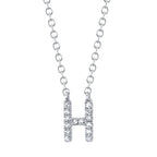 0.05CT 14K W/G DIAMOND NECKLACE - INITIAL H