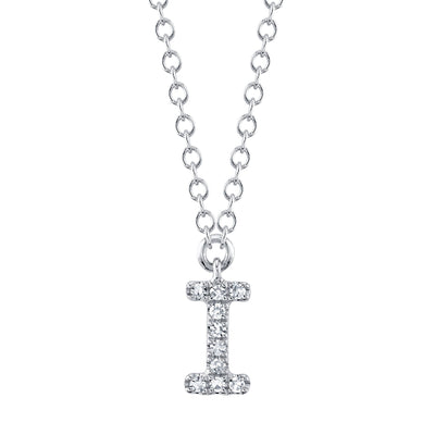 0.03CT 14K W/G DIAMOND NECKLACE - INITIAL I