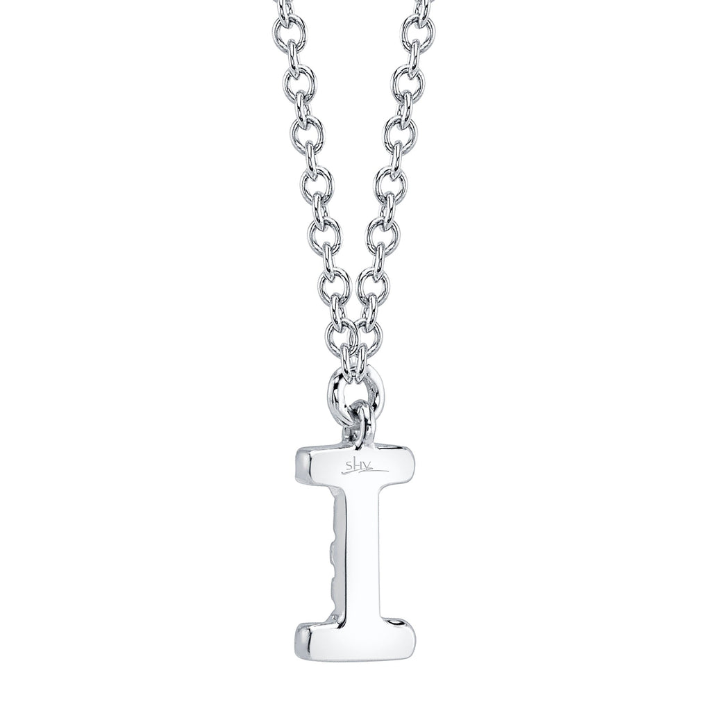 0.03CT 14K W/G DIAMOND NECKLACE - INITIAL I