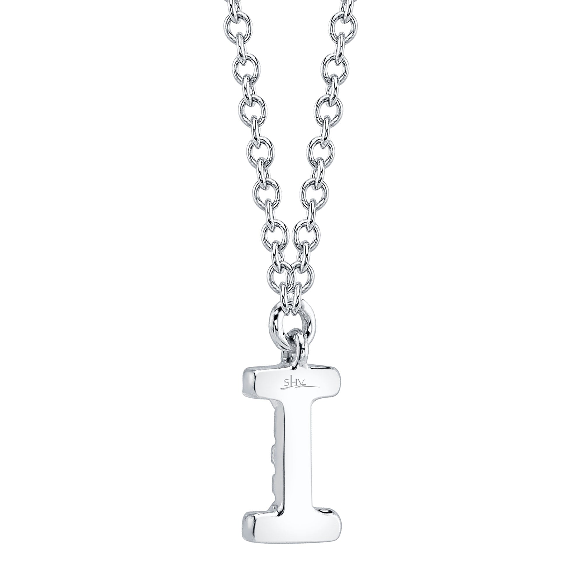 0.03CT 14K W/G DIAMOND NECKLACE - INITIAL I