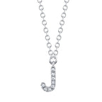 0.03CT 14K W/G DIAMOND NECKLACE - INITIAL J