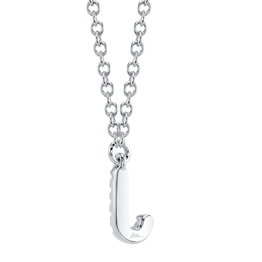 0.03CT 14K W/G DIAMOND NECKLACE - INITIAL J