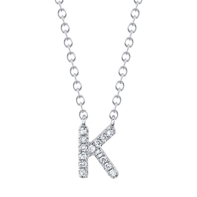 0.05CT 14K W/G DIAMOND NECKLACE - INITIAL K