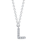 0.03CT 14K W/G DIAMOND NECKLACE - INITIAL L
