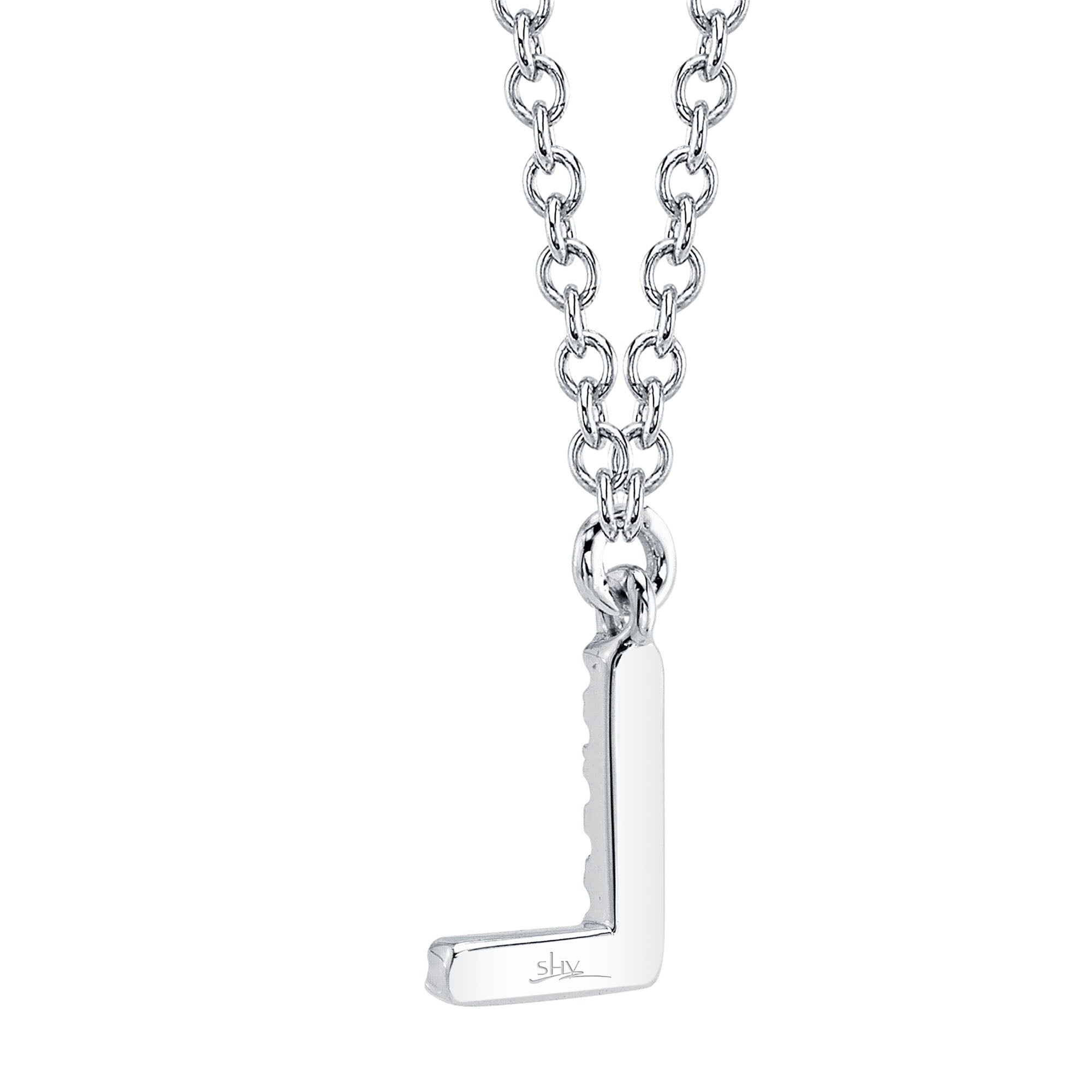 0.03CT 14K W/G DIAMOND NECKLACE - INITIAL L