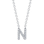 0.05CT 14K W/G DIAMOND NECKLACE - INITIAL N