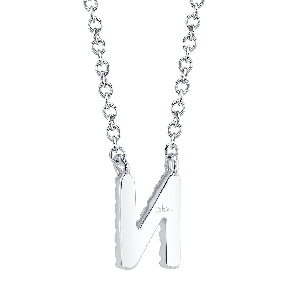 0.05CT 14K W/G DIAMOND NECKLACE - INITIAL N