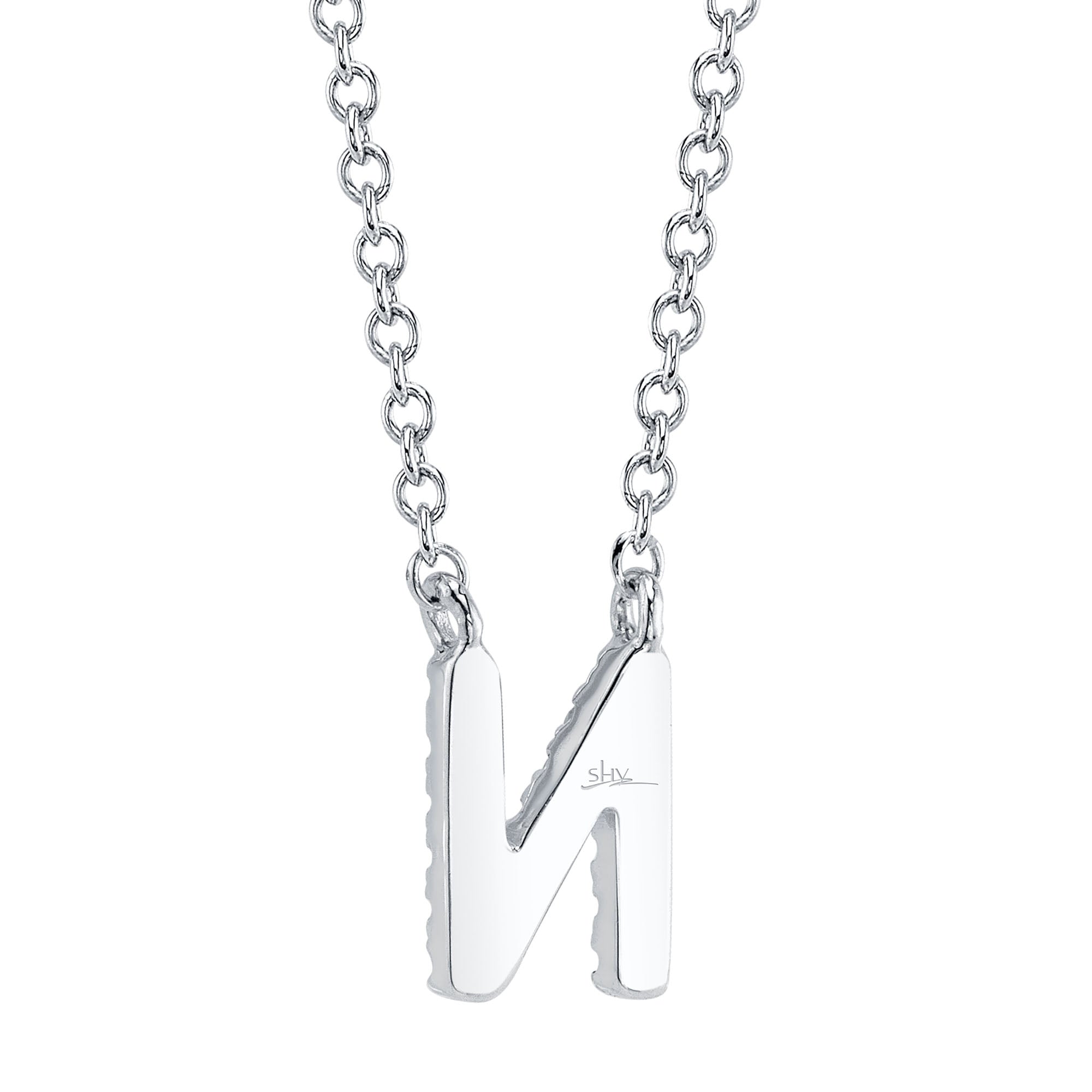 0.05CT 14K W/G DIAMOND NECKLACE - INITIAL N